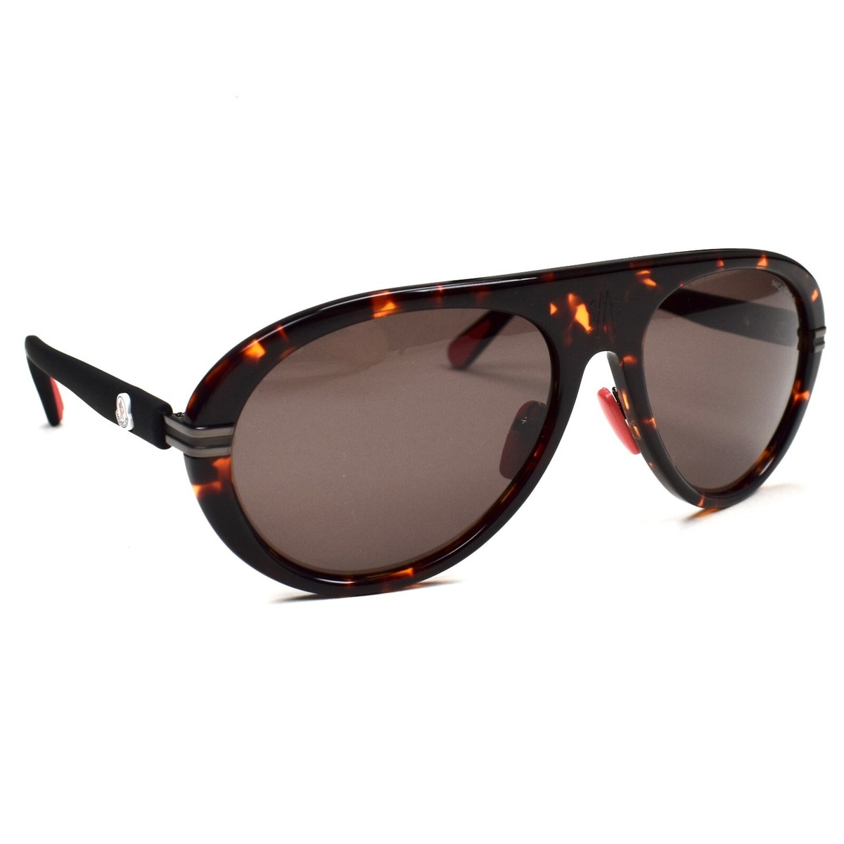 NWT $410 Moncler Navigaze Aviator Sunglasses Tortoise Mens