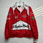 Members Only Sport Racing Jacke Herren L rot weiß Moto Y2K Motorsport