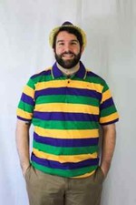 Mardi Gras Short Sleeve Rugby Polo Shirt