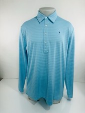CRIQUET - NEW w TAG Hidden Stripe Embroidered Logo L Lightweight Polo Shirt
