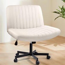 Criss Cross Chair Legged, Armless Office Desk Chair No Wheels, Swivel Vanity
