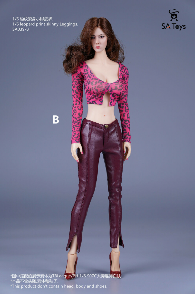 SA Toys 1:6 SA039B Tops Leather Pants women Clothes For 12