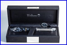 WALDMANN Rollerball In 925 Cross Hetch  Black Design With Original Box