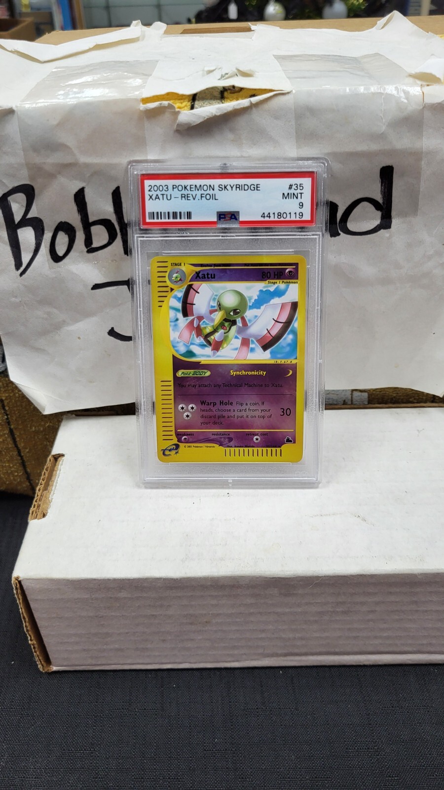 2003 XATU REVERSE HOLO FOIL SKYRIDGE E-READER POKEMON PSA 9 MINT #35/144