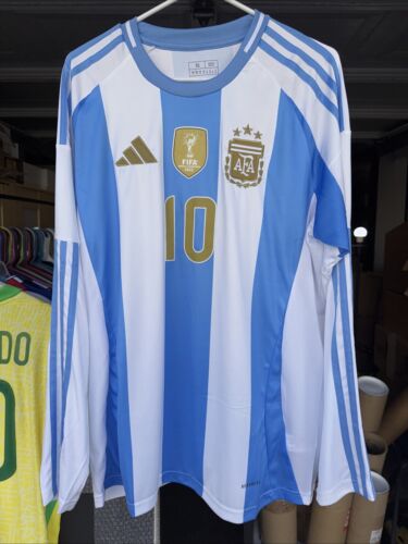 MESSI ARGENTINA New Men's HOME Shirt Kit Camiseta Jersey - Size XL And L/S NWT - Picture 5 of 11