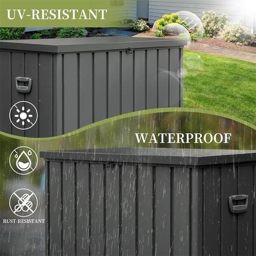 200 Gallon Outdoor Waterproof Storage Deck Box Large Patio Storage Bin Dark Gray - Picture 3 of 6
