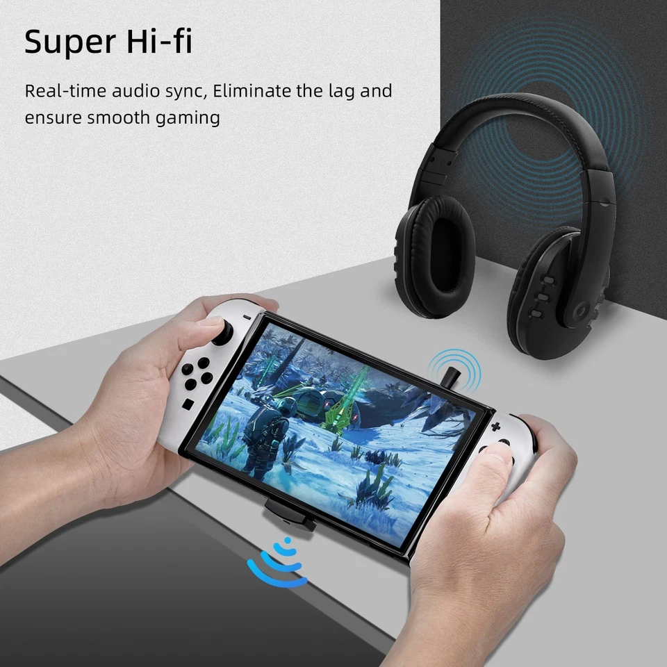 Adaptador de auriculares inalámbricos BT para PS5/PS4/Nintendo Switch/Switch OLED/PC Foto 4 de 4