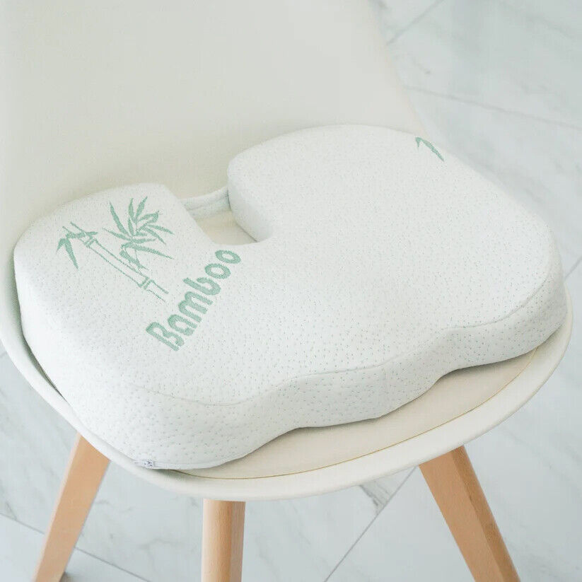 Bamboo Memory Foam Seat /Lower Back Cushion Hip Car Office Posture Coccyx Lumbar