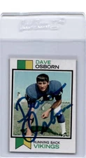 DAVE OSBORN 1973 TOPPS #176 HARD SIGNED AUTOGRAPH MINNESOTA VIKINGS *11907