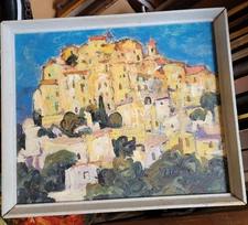 Hilltop Village in France Valentin Sidorov Love Note On Reverse Moscow to Paris!