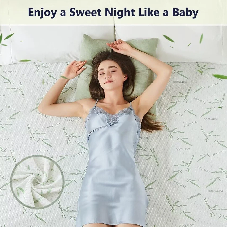 Бамбуковая защита для матраса гипоаллергенный и дышащий водонепроницаемый чехол для матраса - Изображение 3 из 4