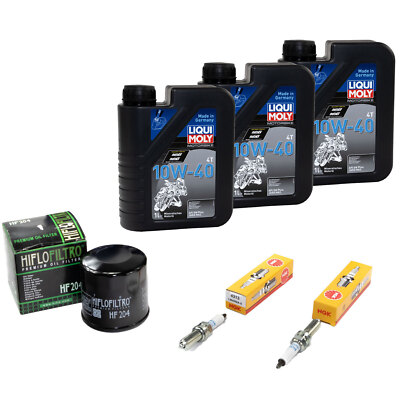 Set für Yamaha XTZ 700 Tenere DM 2019-2022 Inspektion Öl 3L Ölfilter Zündkerzen