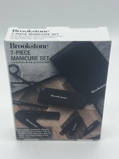Brookstone Men's 7pcs Grooming Set NIB Black