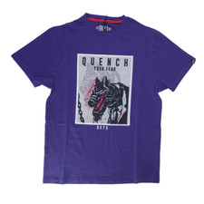 NWT - BKYS Men's 'QUENCH' Purple SHORT-SLEEVE CREW-NECK PRINTED T-SHIRT - M
