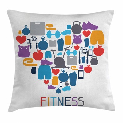 Fitness Quote Throw Pillow Cases Cushion Covers Home Decor 8 Sizes Ambesonne
