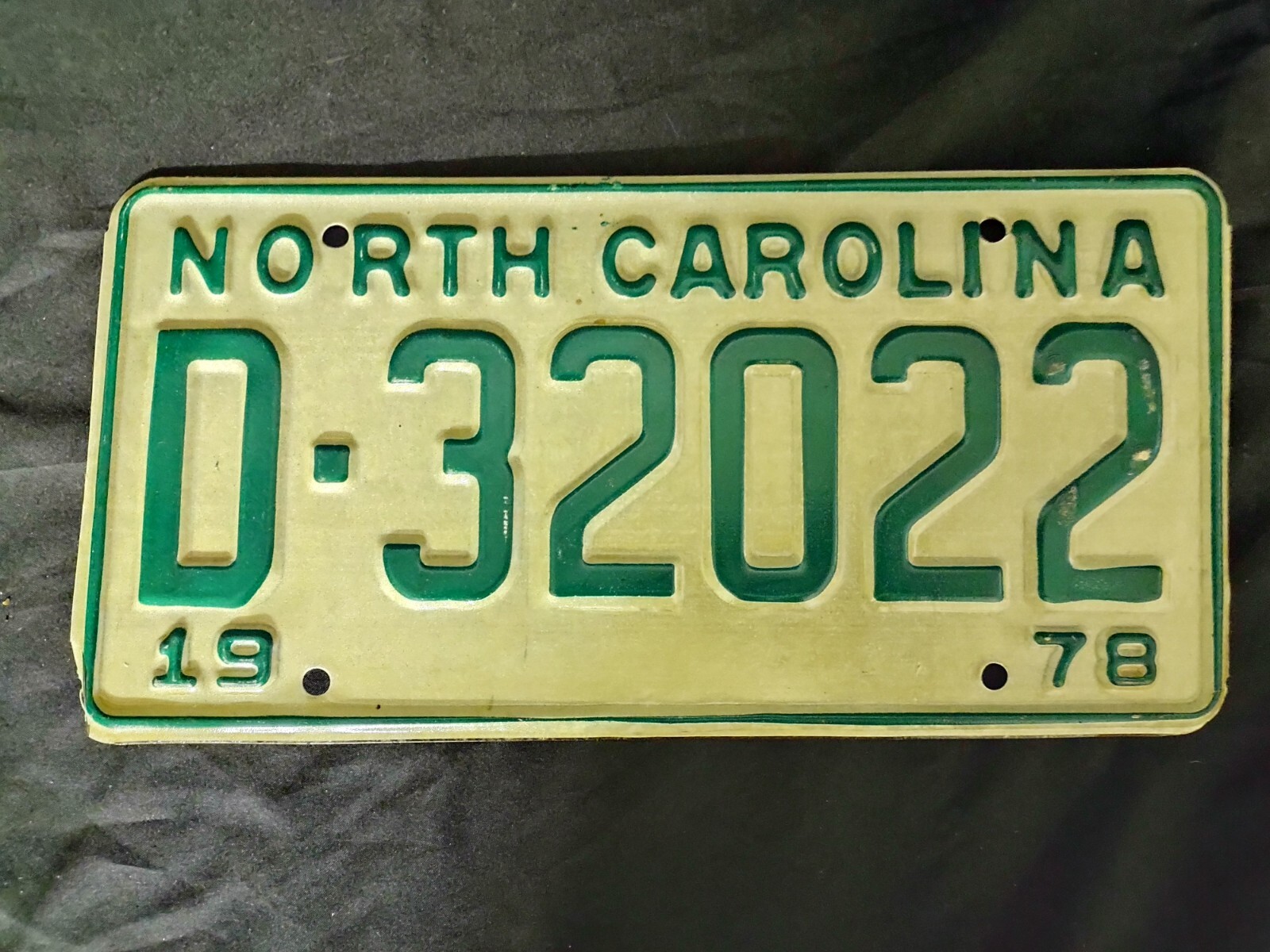 NOS Vintage 1978 North Carolina License Plate Tag D32022 eBay