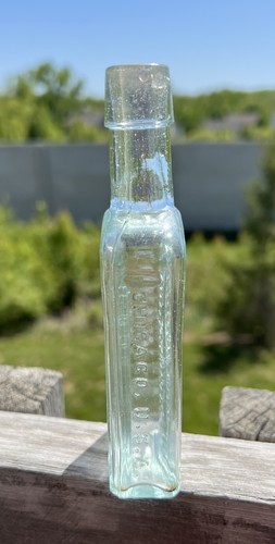 1890s One Minute Cough Cure E.G.Dewitt Chicago Opium Medicine Bottle (Empty) - Picture 6 of 9