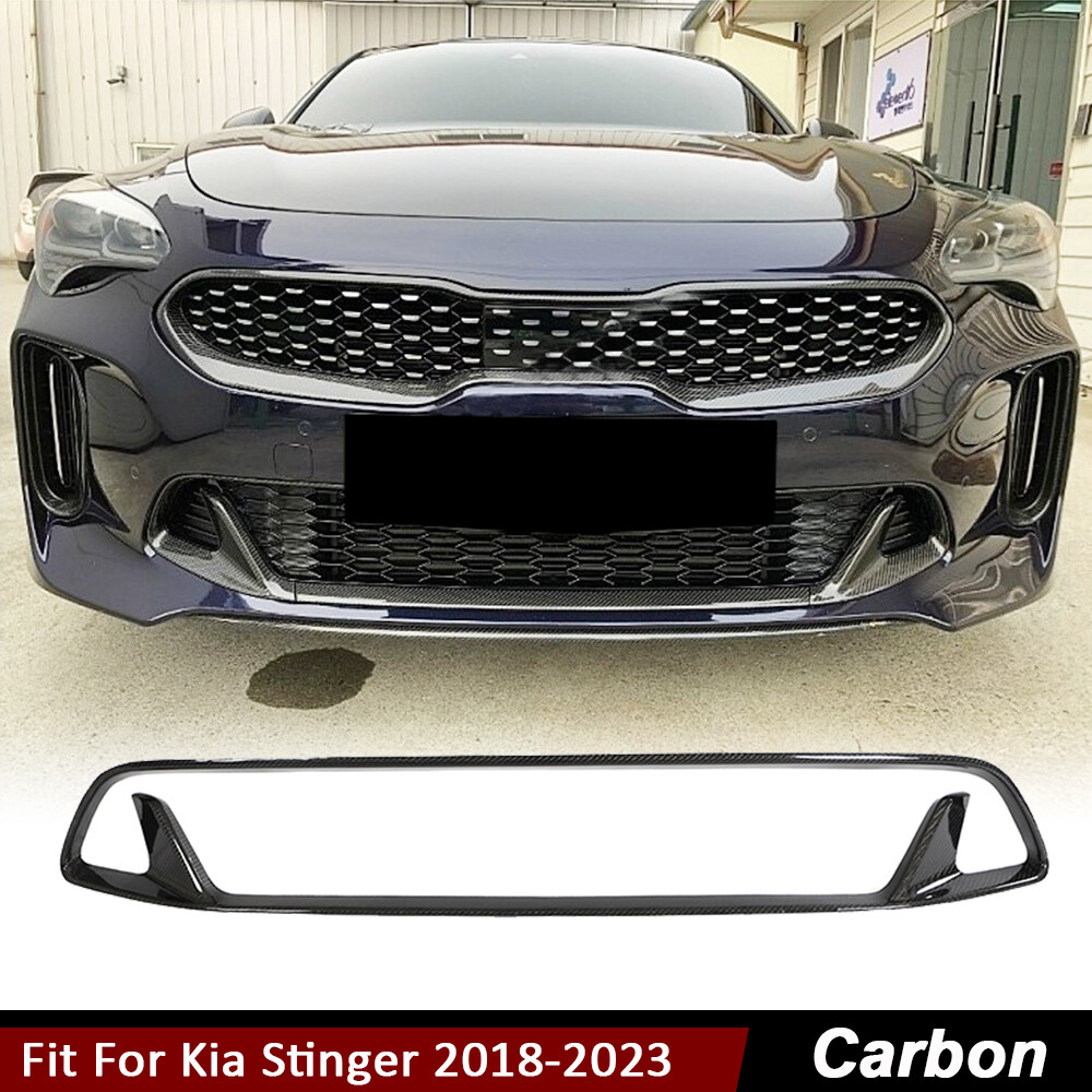 For Kia Stinger 2017-2023 REAL CARBON Front Lower Center Grille Grill Cover Trim