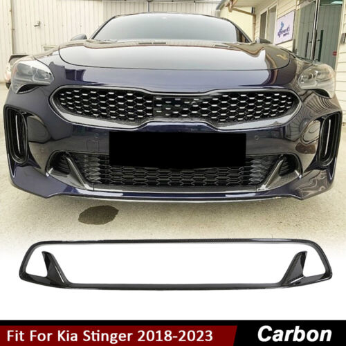 For Kia Stinger 2017-2023 REAL CARBON Front Lower Center Grille Grill Cover Trim - Afbeelding 1 van 12