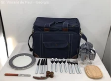 Picnic At Ascot Extra Large Insulated Picnic Basket / Tote Fully Equipped Great