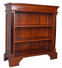 Mahagoni Regal Massivholz Bücherschrank Antik Standregal Säulen Bücherregal neu
