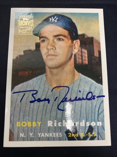 2001 Topps Archives Autographs #55 Bobby Richardson On Card Auto - Yankees 25224