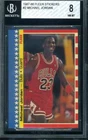 Michael Jordan BGS Beckett Nm Mt 8 1987 Fleer Sticker
