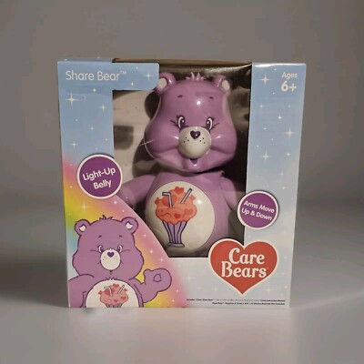 Care Bears Share Bear Light Up Belly And Arms Move Up And Down New In Box