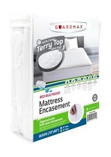 Guardmax Terry Cotton Zippered Mattress Encasement - Queen Size - 100 Waterp...