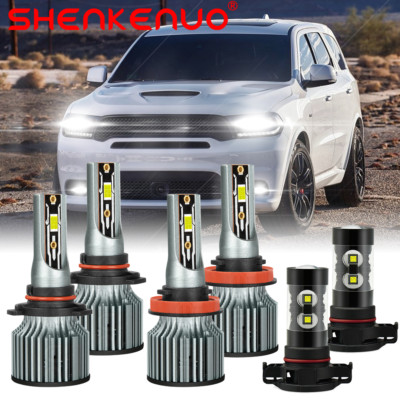 For Dodge Durango 2011-2013 LED Headlight Bulbs High Low Beam+Fog Light