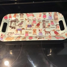 Boston International Dog Melamine Serving Tray With Handles 15" X 8" NEW