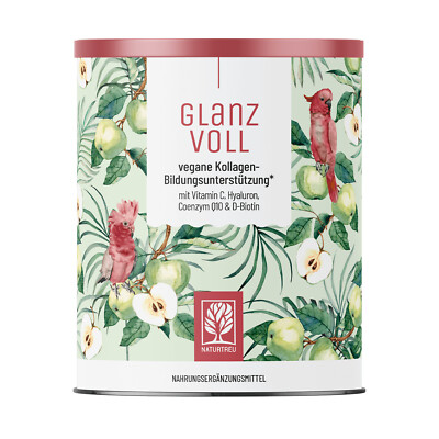Glanzvoll Kollagen Pulver vegan Hyaluronsäure Vitamin C Haut Haare NATURTREU 