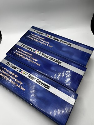THREE Premium Color Toner Cartridges Use With Dell 3000CN.  Black, Magenta, Cyan
