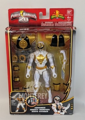 MIGHTY MORPHIN POWER RANGERS 20TH ARMORED WHITE RANGER BANDAI 2013 New
