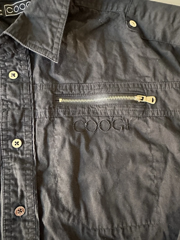 COOGI Men’s Long Sleeve Shirt Black Sz 2XL Collared Button Up Cotton Embroidered - Image 3 of 4