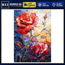 Stained Glass Roses Jigsaw Puzzle 500 Pieces for Adults