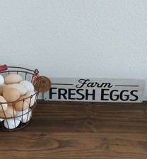 Small Farm Fresh Egg's Metal Sign Kitchen Sign Chicken Hen Farmhouse Decor Sign