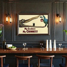 Guinness ‘My Goodness’ Style Wooden Framed Large Mirror | Pub Mirror 44x64 cm