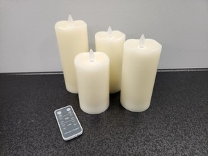 Lot of (4) Flameless Candles with Remote (LBL-CO-RC_0618) ~ Tested: Works