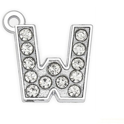 10/20 Pcs A-Z Silver Alphabet Charms - 16mm Rhinestone Letter Pendants for DIY - Picture 32 of 36