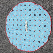 EdwardArmah Silk Cotton Circle PocketSquare made in USA Mosaic Medallion on Blue