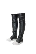 MOFEE-DOUKA Thigh High Boots for Women Flat Over The Knee Round Toe Booties,7.5