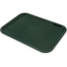 Reusable Plastic Cafeteria Tray for Fast Food Service Forest Green 12 x 16