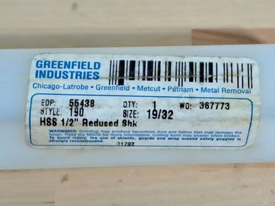 Greenfield Chicago-Latrobe 55438 Silver&Deming 19/32'' Reduced Shank 1/2''