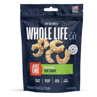 Whole Life Cat Just One Shrimp Freeze Dried Cat Treats - Human Grade High Pro...