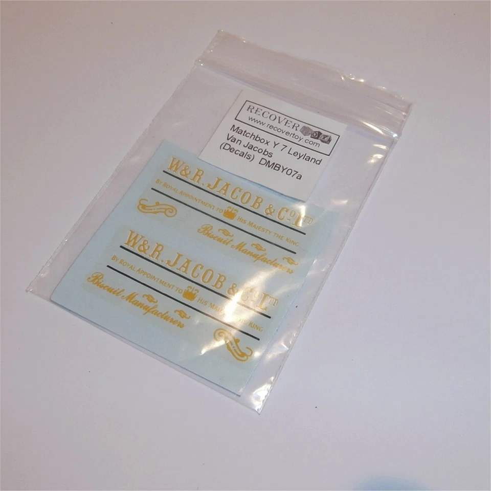 Matchbox Yesteryear 7a 1918 Leyland Van Jacobs Decal Set - Image 3 of 3