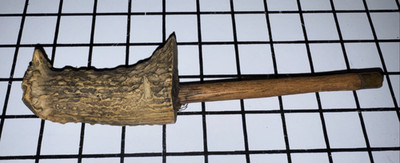 Antique Turkey Striker Elk Antler from Kodiak, Alaska. Handmade Native 1970's