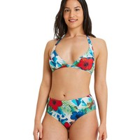 Arena Damen Badeanzug Schwimmanzug Printed Halterneck, Mehrfarbig, DE36 UK/USA32