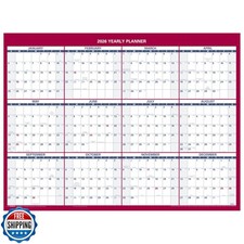 AT-A-GLANCE 2026 Erasable Calendar, Dry Erase Wall Planner, 12" x 16", Small,