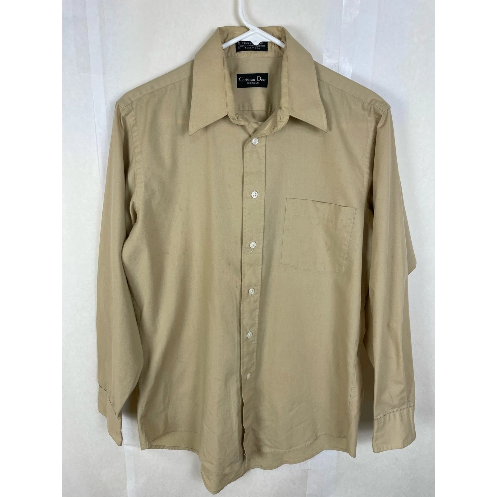 Camicia elegante Christian Dior Monsieur oro con bottoni maniche lunghe